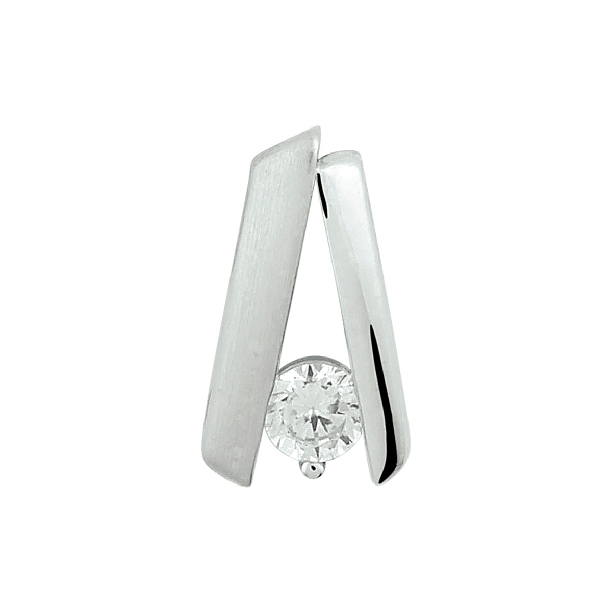 Hanger zirkonia poli/mat zilver gerhodineerd