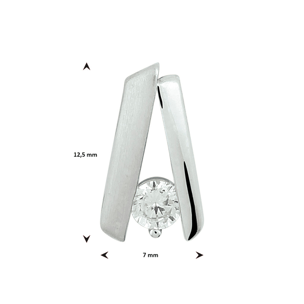 Hanger zirkonia poli/mat zilver gerhodineerd