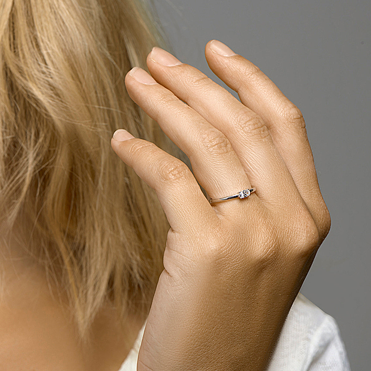 Ring zirkonia zilver gerhodineerd