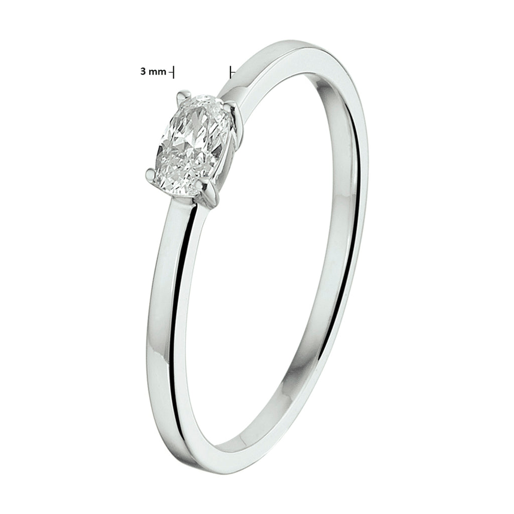 Ring zirkonia zilver gerhodineerd