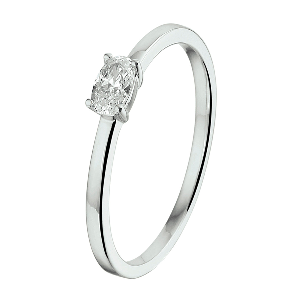 Ring zirkonia zilver gerhodineerd