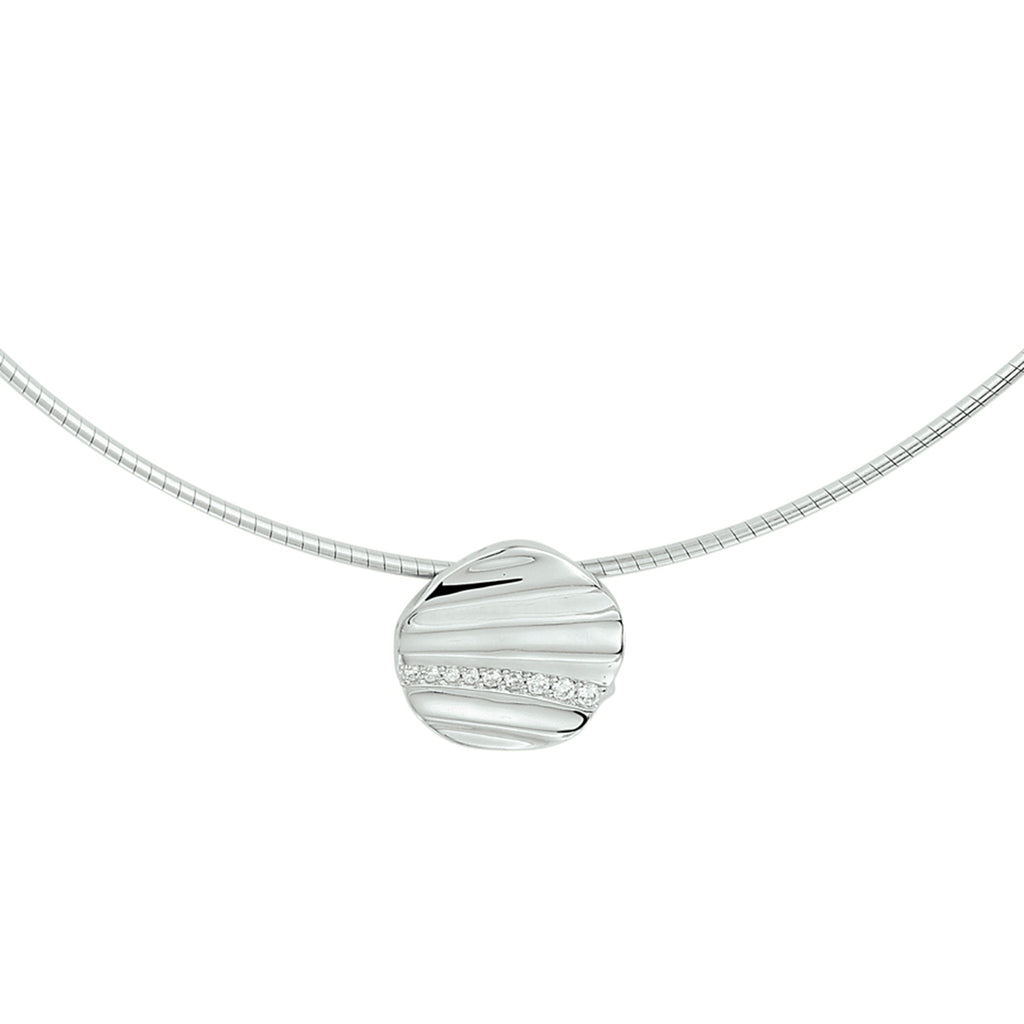 Collier zirkonia 43 + 3 cm zilver gerhodineerd
