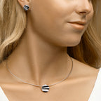 Oorknoppen rond zirkonia zilver gerhodineerd