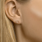 Oorknoppen hart zilver gerhodineerd