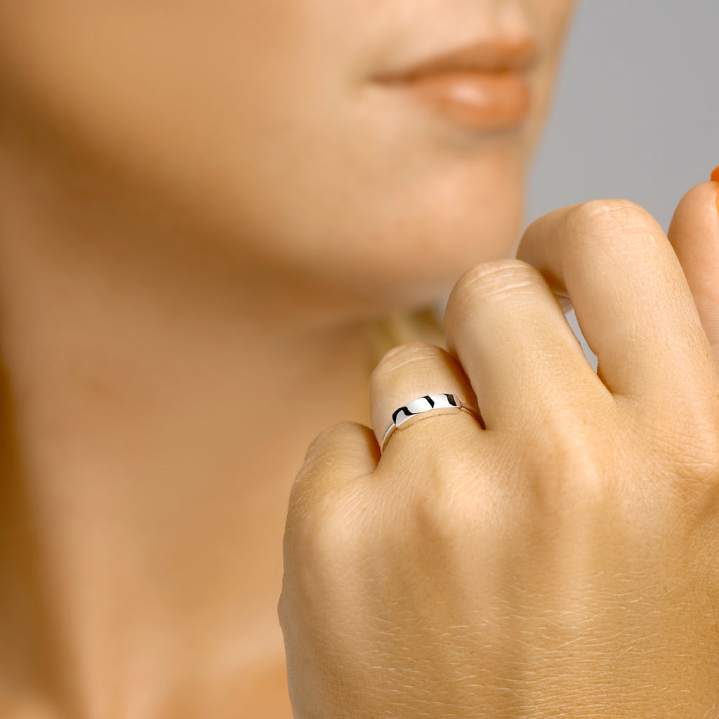 Ring balkje zilver gerhodineerd