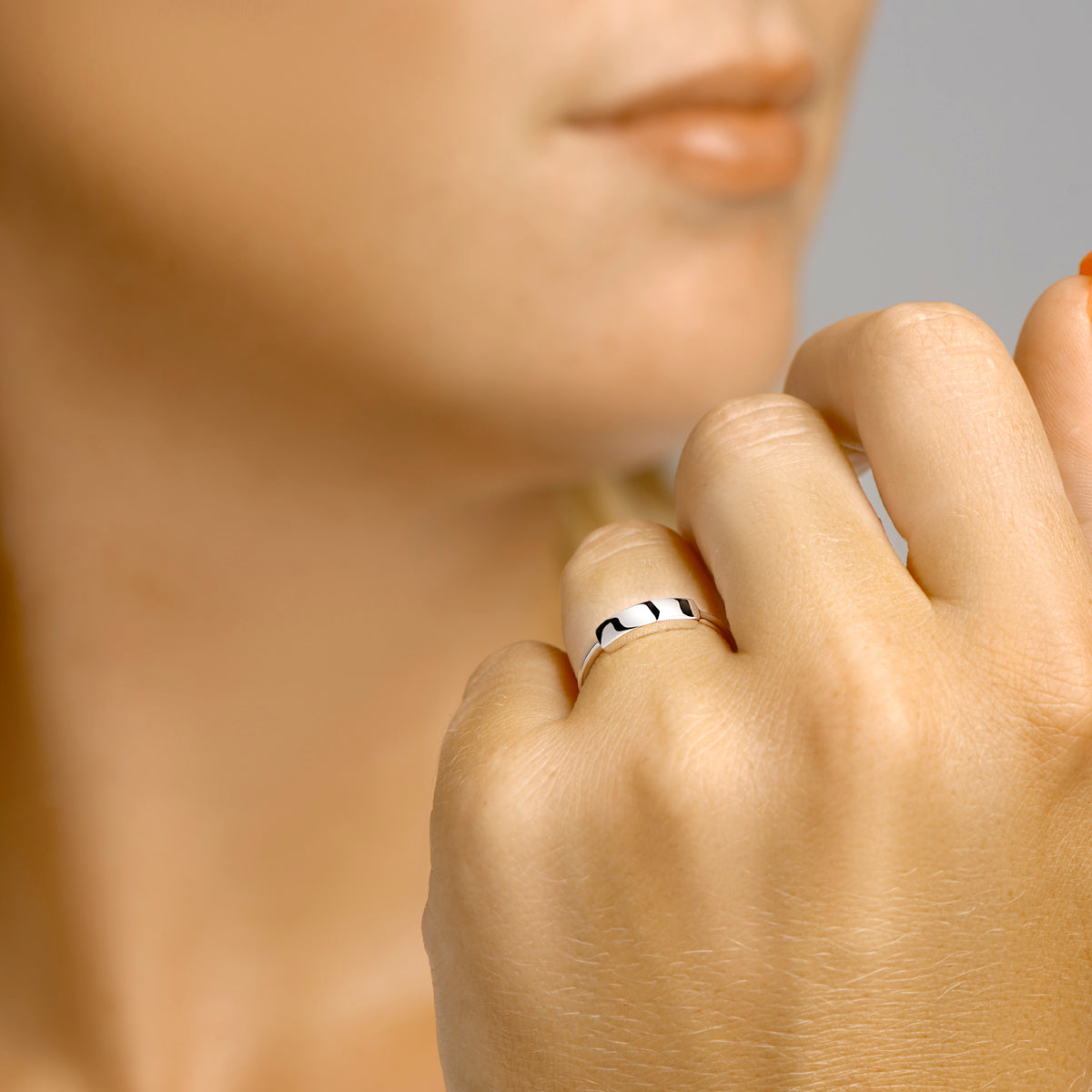 Ring balkje zilver gerhodineerd