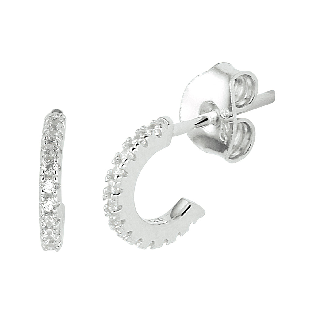 Stekeroorringen zirkonia zilver gerhodineerd