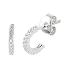 Stekeroorringen zirkonia zilver gerhodineerd