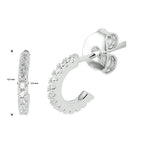 Stekeroorringen zirkonia zilver gerhodineerd