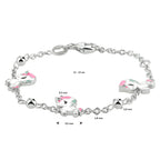 kinderarmband eenhoorn 11 - 13 cm zilver gerhodineerd