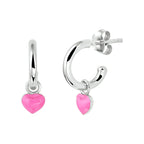 Stekeroorringen hart zilver gerhodineerd