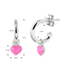 Stekeroorringen hart zilver gerhodineerd