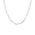 Collier paperclip spitse buis 3,5 mm 41 + 4 cm zilver gerhodineerd