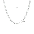 Collier paperclip spitse buis 3,5 mm 41 + 4 cm zilver gerhodineerd