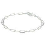 Armband paperclip ronde buis 3,5 mm zilver gerhodineerd