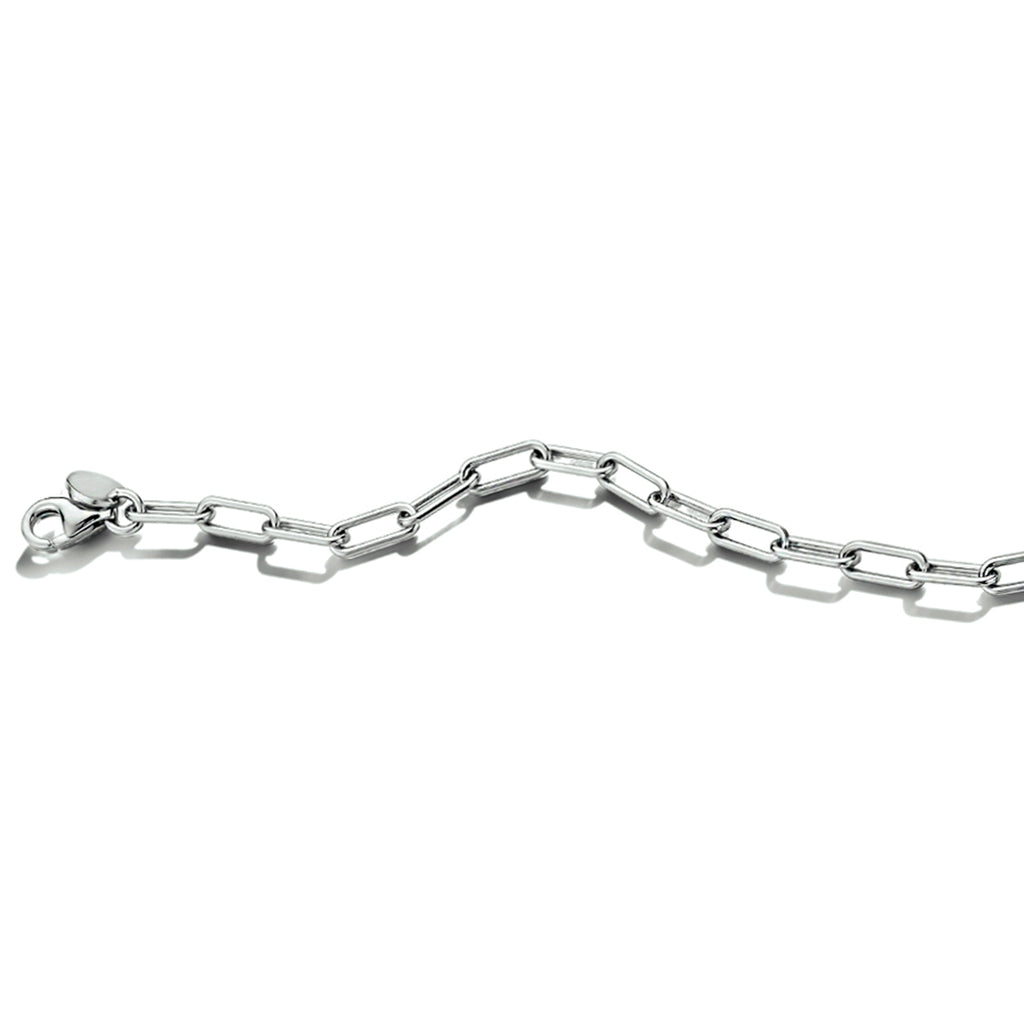 Armband paperclip ronde buis 3,5 mm zilver gerhodineerd