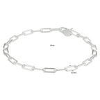 Armband paperclip ronde buis 3,5 mm zilver gerhodineerd