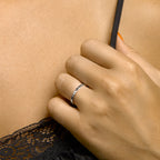 Aanschuifring zeshoek zilver gerhodineerd