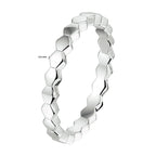 Aanschuifring zeshoek zilver gerhodineerd