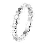 Aanschuifring zeshoek zilver gerhodineerd