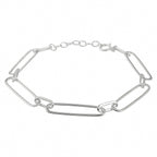 Armband paperclip platte buis 6,0 mm 17 + 2 cm zilver gerhodineerd