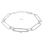 Armband paperclip platte buis 6,0 mm 17 + 2 cm zilver gerhodineerd