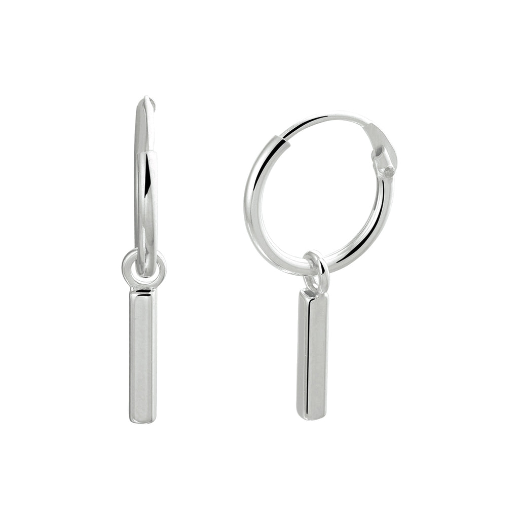 Oorringen balkje zilver gerhodineerd