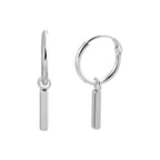 Oorringen balkje zilver gerhodineerd
