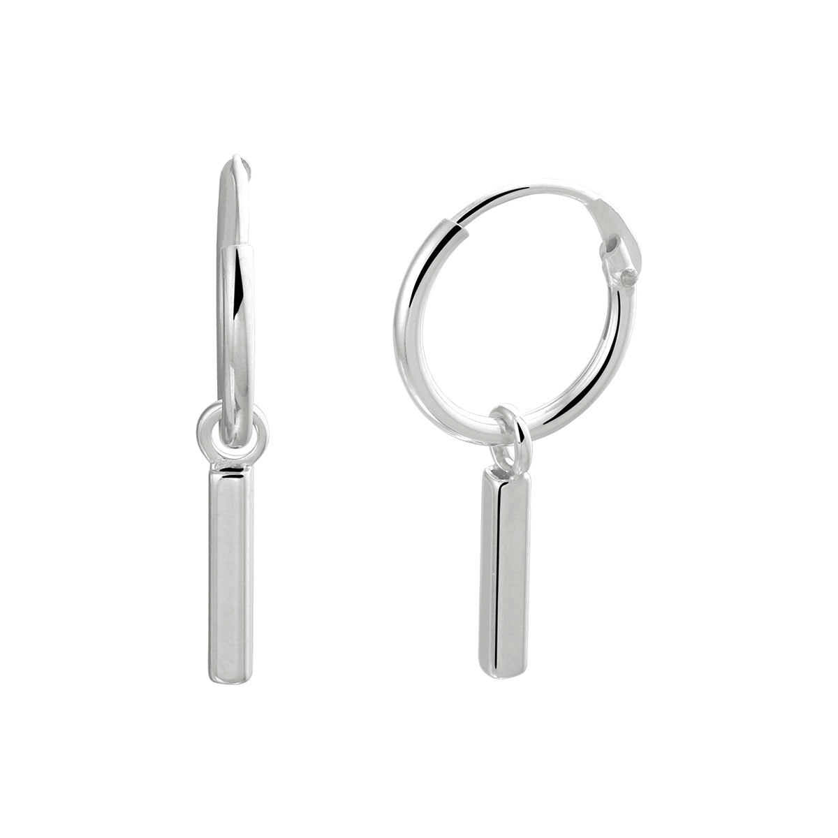 Oorringen balkje zilver gerhodineerd