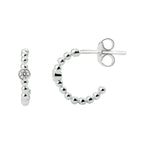 Stekeroorringen bolletjes zirkonia zilver gerhodineerd