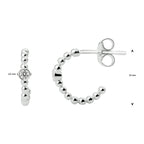 Stekeroorringen bolletjes zirkonia zilver gerhodineerd