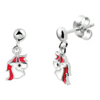 Oorhangers eenhoorn zilver gerhodineerd