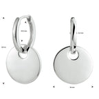 Oorringen rond zilver gerhodineerd