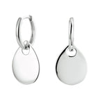 Oorringen druppel zilver gerhodineerd