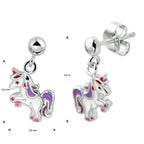 Oorhangers eenhoorn zilver gerhodineerd