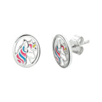 Oorknoppen eenhoorn zilver gerhodineerd