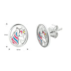 Oorknoppen eenhoorn zilver gerhodineerd