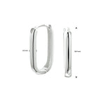 Klapoorringen paperclip zilver gerhodineerd