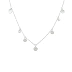 Collier rondjes zirkonia 41 + 4 cm zilver gerhodineerd