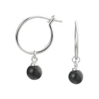 Oorringen onyx zilver gerhodineerd