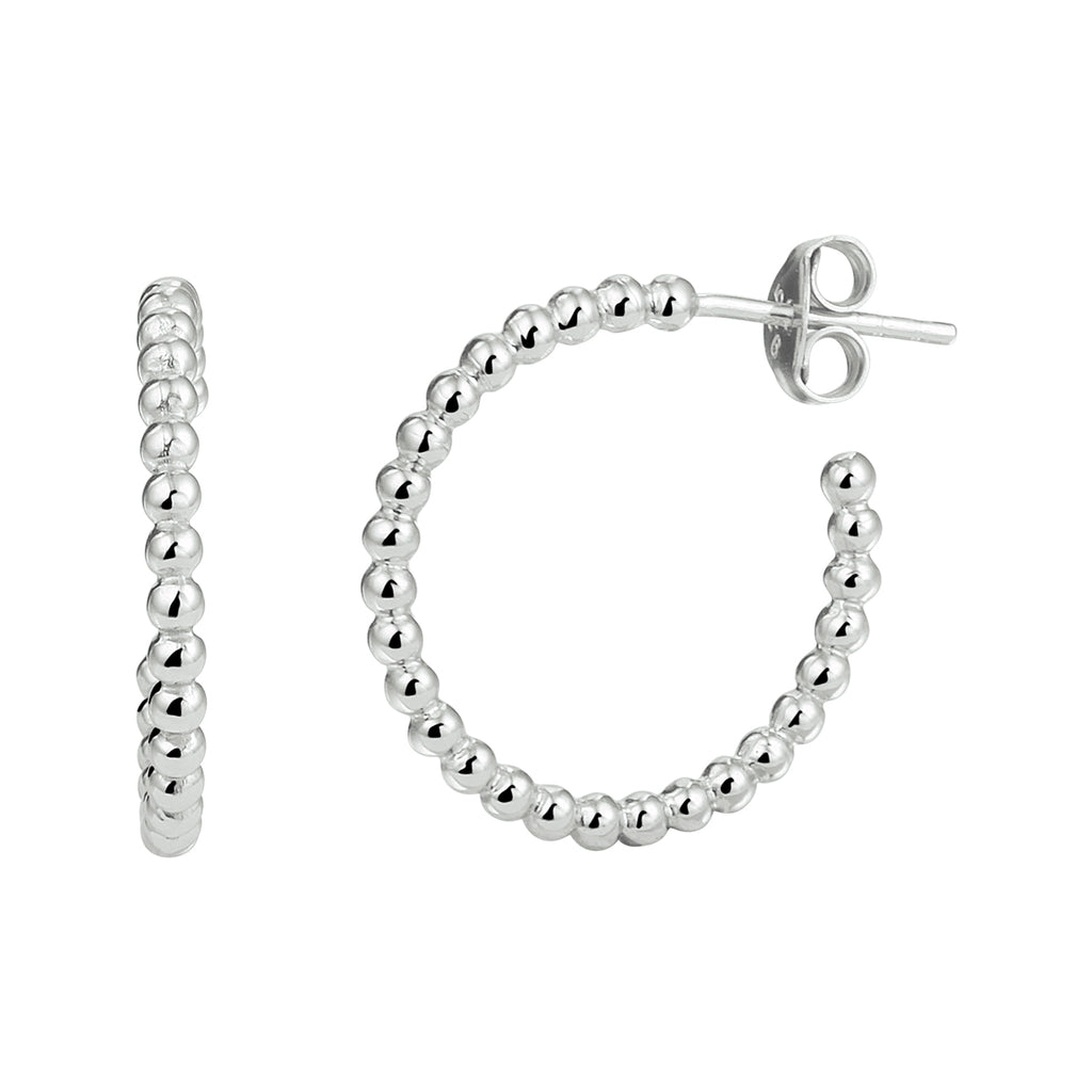 Stekeroorringen bolletje zilver gerhodineerd