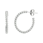 Stekeroorringen bolletje zilver gerhodineerd