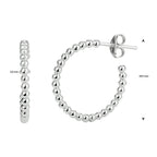 Stekeroorringen bolletje zilver gerhodineerd