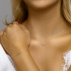 Armband hartjes 16 + 3 cm zilver gerhodineerd