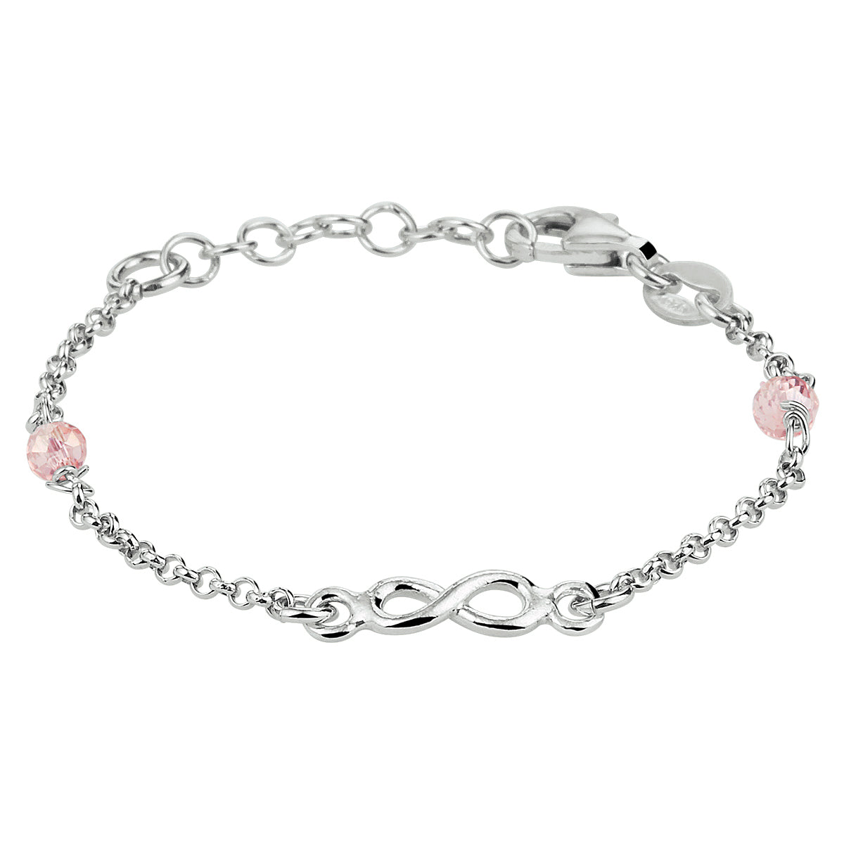 Kinderarmband infinity zilver gerhodineerd