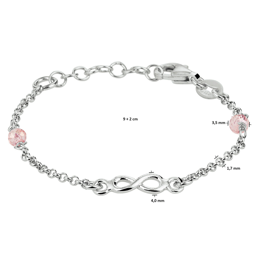 Kinderarmband infinity zilver gerhodineerd