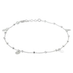 Enkelbandje rondjes 24 + 2 cm zilver gerhodineerd