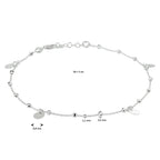 Enkelbandje rondjes 24 + 2 cm zilver gerhodineerd