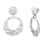 Oorhangers gehamerd zilver gerhodineerd