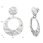 Oorhangers gehamerd zilver gerhodineerd